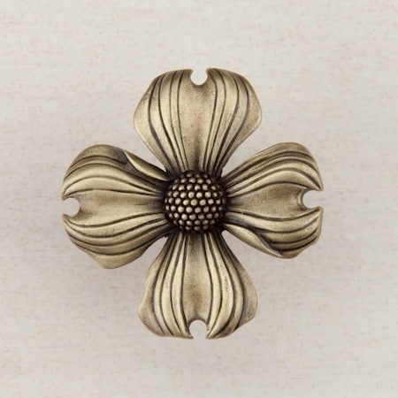 Acorn Mfg Artisan Collection Dogwood Knob, Antique Brass DQ6AP